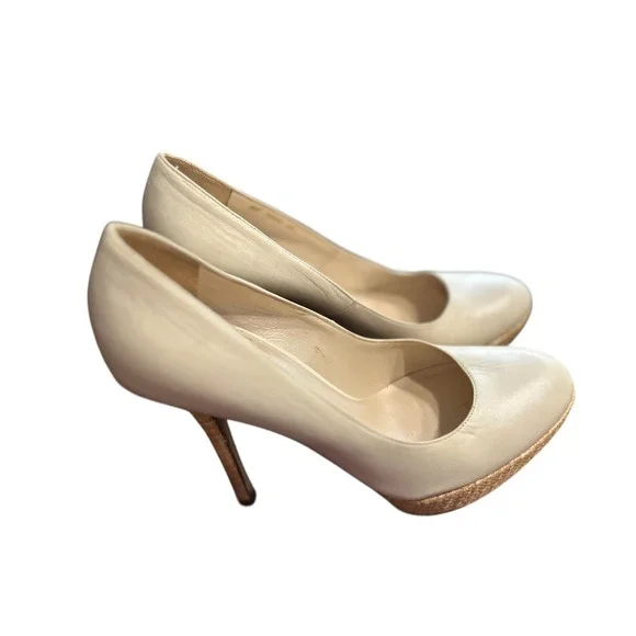 Christian Dior Cream Leather Platform Stiletto Heels‎ Shoes - Picture 3 of 16